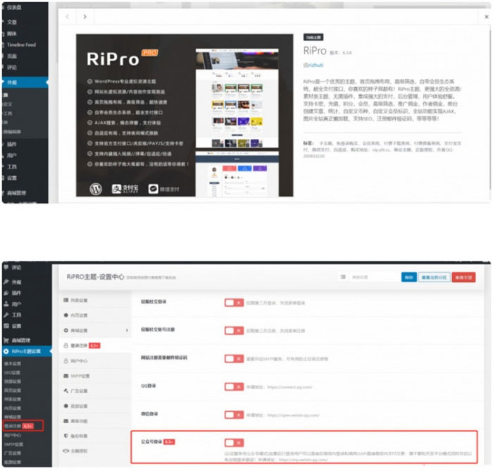 RiPro6.3.8日主题修复版 WordPress资源下载站主题模板 去后门和加密